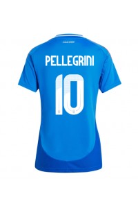 Fotbalové Dres Itálie Lorenzo Pellegrini #10 Dámské Domácí Oblečení ME 2024 Krátký Rukáv